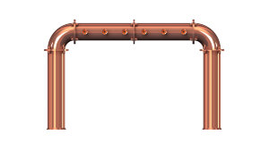 Пивная колонна "Трансформер" П-образная на 6 сортов медь