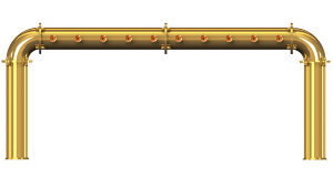 Пивная колонна "Трансформер" П-образная на 10 сортов золото