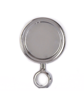 Медальон круглый на короткой прямой ножке (ABS, Хром)